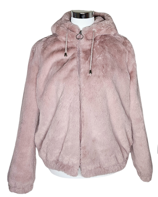 Manteau rose fourrure